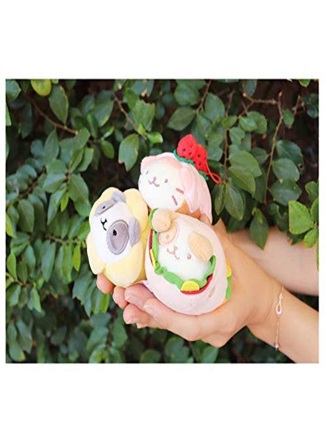 Anirollz Stuffed Animal Plush Keychain - Ornament Charm Toy Doll | Soft, Squishy, Warm, Cute, Comfort, Safe | Strawberry Roll Cake Outfitz with Kitty - Birthday Decorations Gift 4" Kittiroll - Image 5