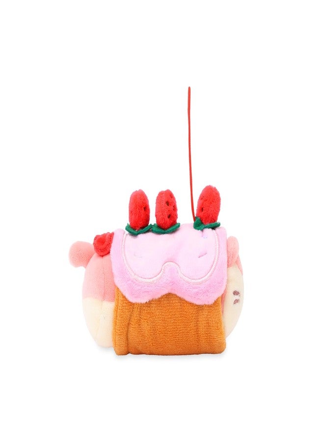 Anirollz Stuffed Animal Plush Keychain - Ornament Charm Toy Doll | Soft, Squishy, Warm, Cute, Comfort, Safe | Strawberry Roll Cake Outfitz with Kitty - Birthday Decorations Gift 4" Kittiroll - Image 2