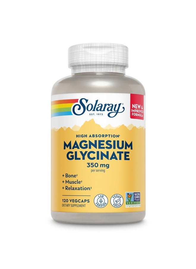 Solaray Magnesium Glycinate 350Mg Muscle, Nerve And Relaxation Support 120 Capsules  - Image 1