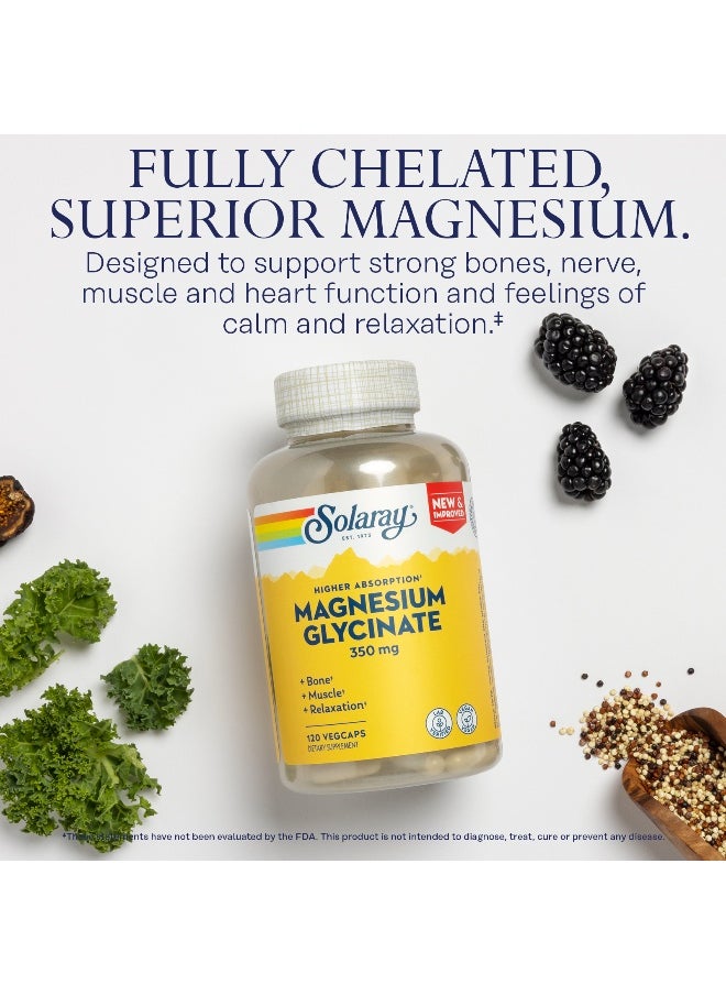 Solaray Magnesium Glycinate 350Mg Muscle, Nerve And Relaxation Support 120 Capsules  - Image 3