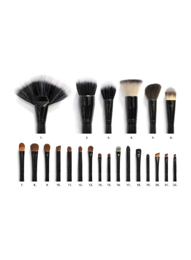 NIBEMINENT 22-Piece Make Up Brush Set With Carrying Case Black - Image 2