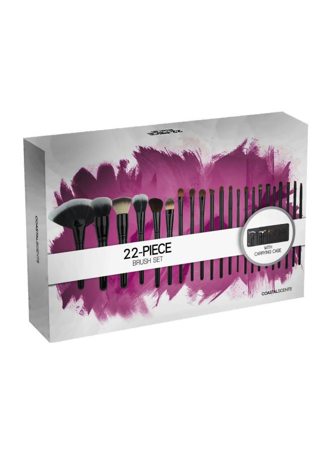 NIBEMINENT 22-Piece Make Up Brush Set With Carrying Case Black - Image 4