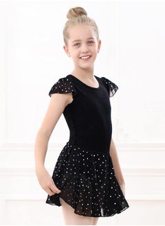 Stelle Stelle Girls Ballet Leotards Dance Shiny Dress Skirted Toddler Ballet Outfit (Toddler/Little Girl/Big Girl)(Black(Shiny Skirt), 6-7 Years)  - Image 2