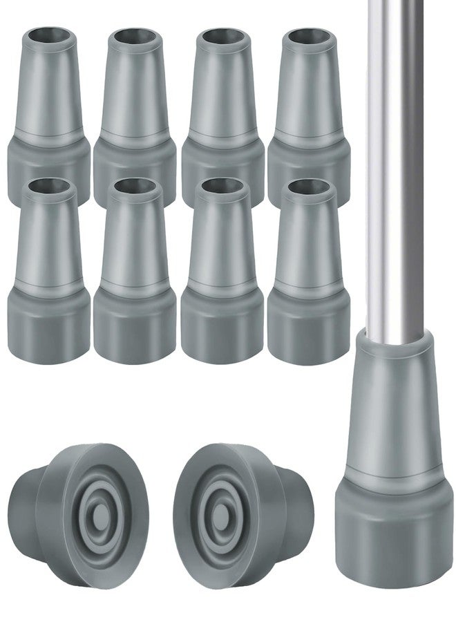 XPAPOV Crutch Tips, 8 Pack 3/4 Inch Rubber Crutch Accessories Replacement Rubber Cane Tips with Metal Washer (Grey) - Image 1