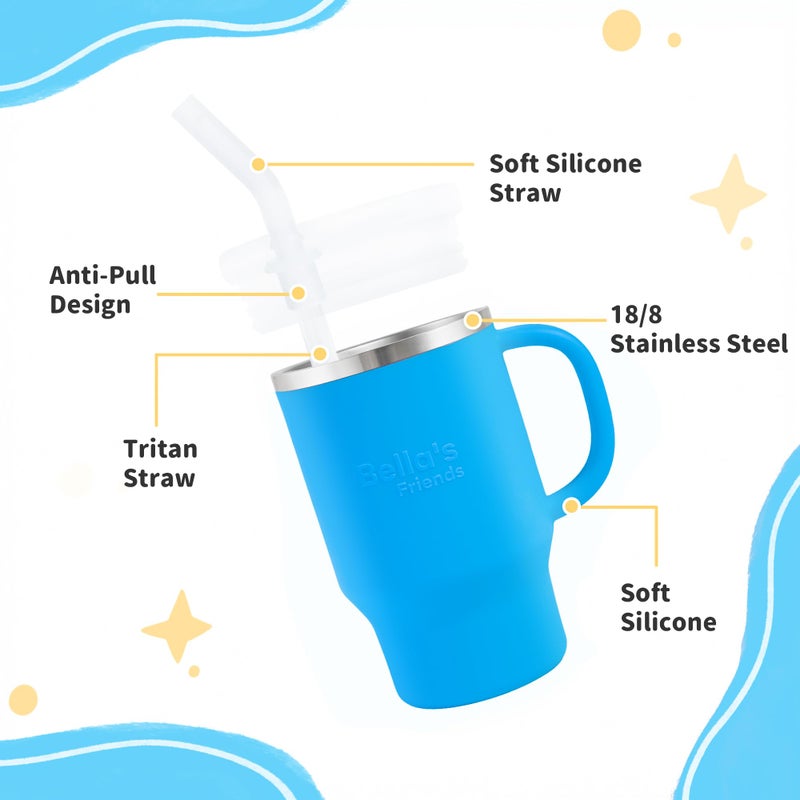 Bella's Friends Handy Mini Tumbler, 9â€¯oz Sippy Cups for Toddlers 1-3, Stainless Interior, Leakâ€‘Proof Toddler Cups, Birthday Gifts for 1 Year Old Girls Boys, Baby Girl Daycare Essentials with Name Stickers, 2 Pack - Image 4