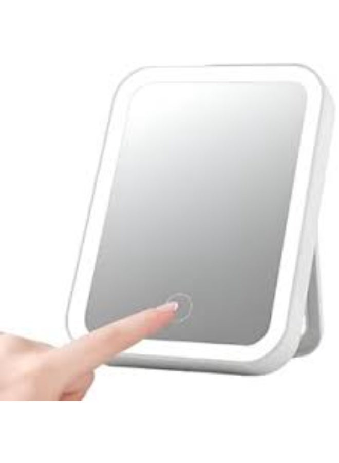 مرآة مكياج تعمل باللمس مع إضاءة LED، بثلاثة ألوان مختلفة. - Image 4