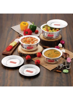 Hazel HAZEL Stainless Steel Tope Set With Lid (900, 1200,, 1500, 1800, 2300 Mililiters) Silver  - Image 2