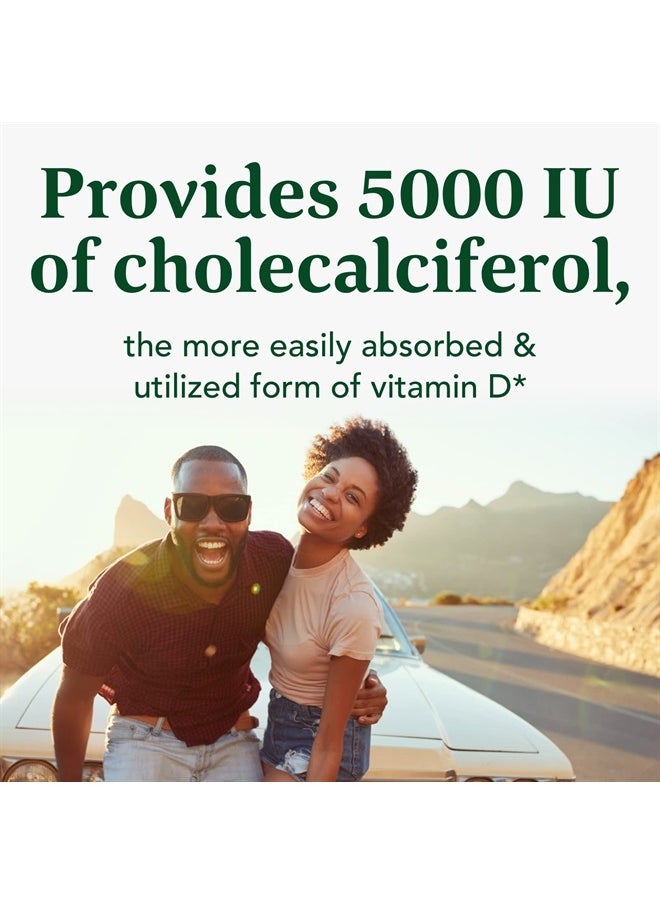 MegaFood - Vitamin D3 5000 IU (125 mcg) - Vegetarian Vitamin D Supplements with Vitamin D3 K2, Supports Bones, Teeth, Muscles & Immune Health, Certified Non-GMO - 60 Mini Capsules, 60 Servings - Image 1
