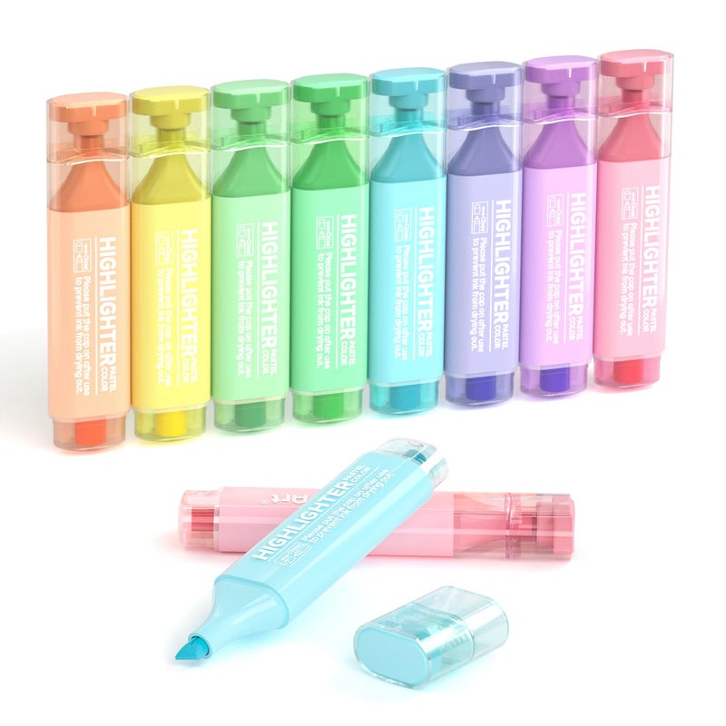 Shuttle Art Pastel Highlighters, 8 Assorted Macaron Colors Highlighter Pens, Chisel Tip Dry-Quickly Non-Toxic Highlighter Markers for Adults Kids Highlighting in the Home School Office - Image 1