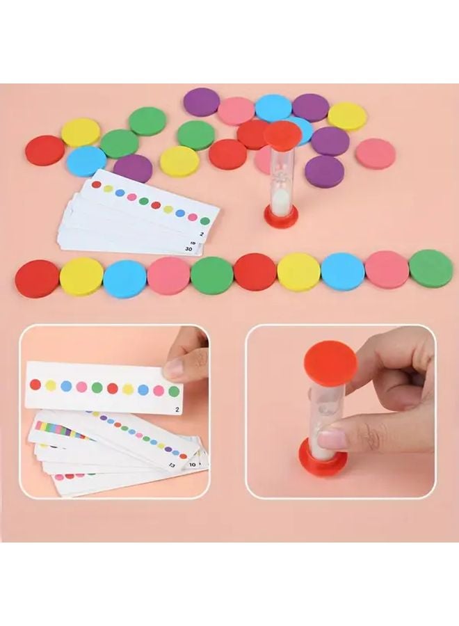 لعبة الذاكرة رقائق الخشب مع المؤقت وبطاقات التعلم لعبة تعليمية لتحسين التركيز ومهارات التفكير - Image 1