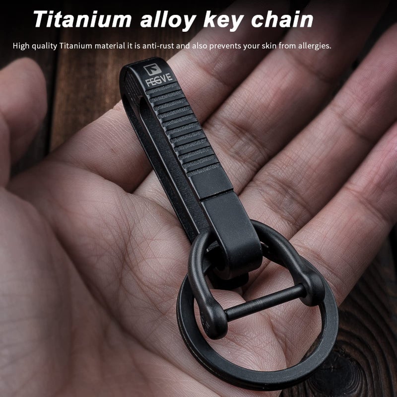 FEGVE Belt Loop Keychain Clip, Titanium Carabiner Keychain Key Holder for Duty Belt, Car Key Chain for Men Women - Image 3