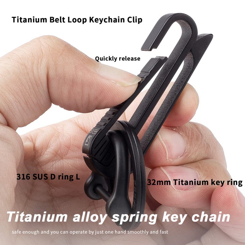 FEGVE Belt Loop Keychain Clip, Titanium Carabiner Keychain Key Holder for Duty Belt, Car Key Chain for Men Women - Image 4