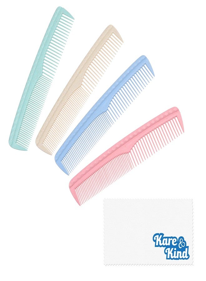 Kare Kind Kare & Kind Hair Combs Set - Colorful 4 pcs Durable Plastic Combs - (7.46 inches) - Coarse and Fine Tooth - For Combing, Hairstyling, Trimming, Cutting - Home and Hair Salons - For Men, Women, Kids - Image 3