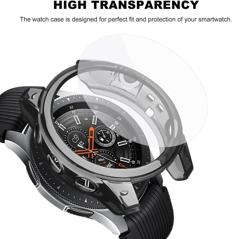 Lurrose Watch Screen Protector and Bumper Case Compatible with Fenix, 1 Black and 1 Cover with 4 Tempered Glass Films, Shockproof Protective Shell for Smartwatch Accessories - Image 3