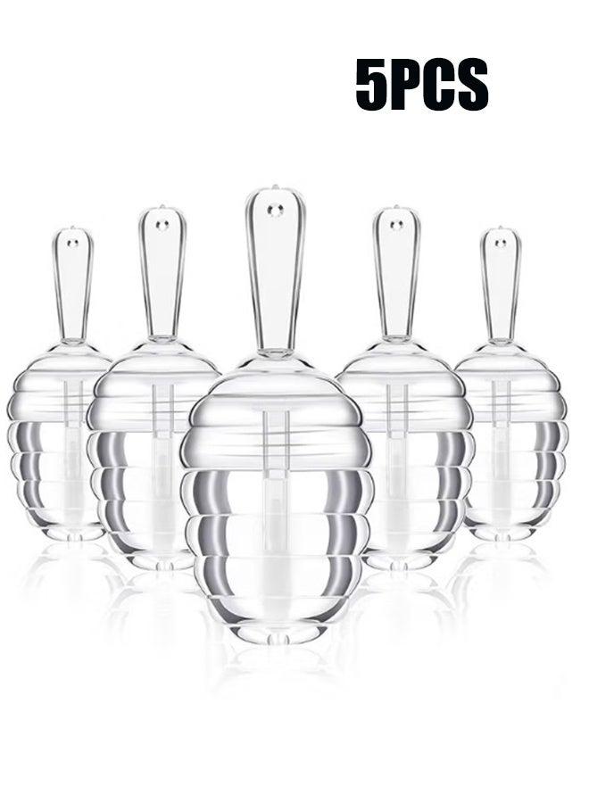 YJ 5 Pcs Honey Jar Shape Lip Gloss Tube - Empty Lip Gloss Container - Lipstick Bottle Refillable - Cute Lipstick Tube With Stick Ladies DIY Cosmetics Clear - Image 1