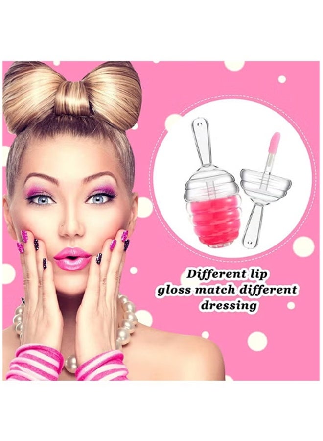 YJ 5 Pcs Honey Jar Shape Lip Gloss Tube - Empty Lip Gloss Container - Lipstick Bottle Refillable - Cute Lipstick Tube With Stick Ladies DIY Cosmetics Clear - Image 4