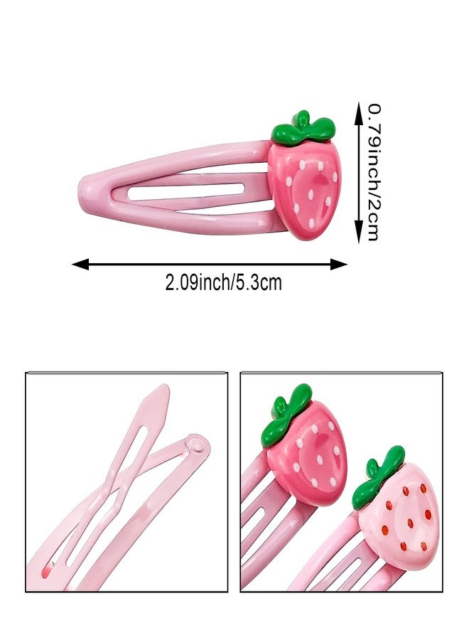 Arvintas 20 PCS Cute Strawberry Pink Y2K Hair Clips, Metal Snap Hair Barrettes for Women Hair Accessories for Women Girls Sweet Bangs Clip 2000s Decorative Hair Clips Y2k Accessories - Image 2