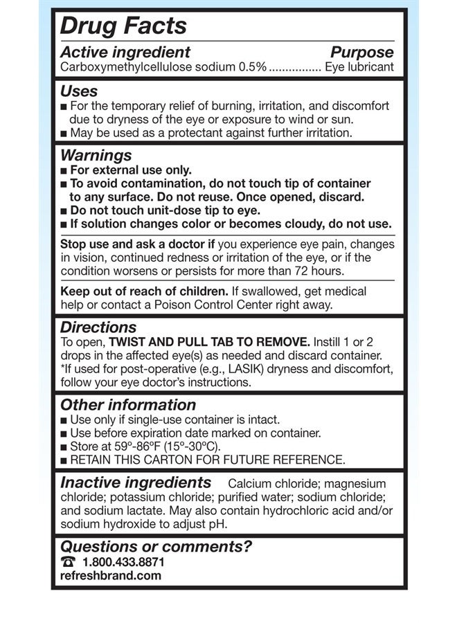 REFRESH Plus Lubricant Eye Drops, Preservative-Free, 0.01 Fl Oz Single-Use Containers, 50 Count, Packaging May Vary  - Image 4