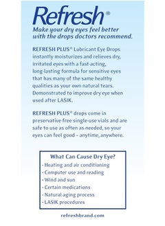 REFRESH Plus Lubricant Eye Drops, Preservative-Free, 0.01 Fl Oz Single-Use Containers, 50 Count, Packaging May Vary  - Image 3