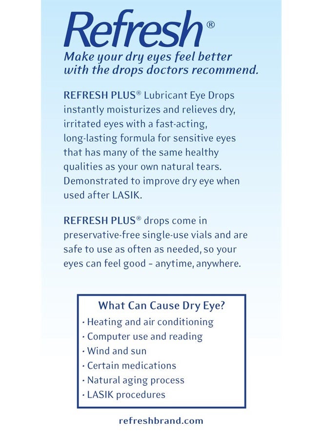 REFRESH Plus Lubricant Eye Drops, Preservative-Free, 0.01 Fl Oz Single-Use Containers, 50 Count, Packaging May Vary  - Image 3