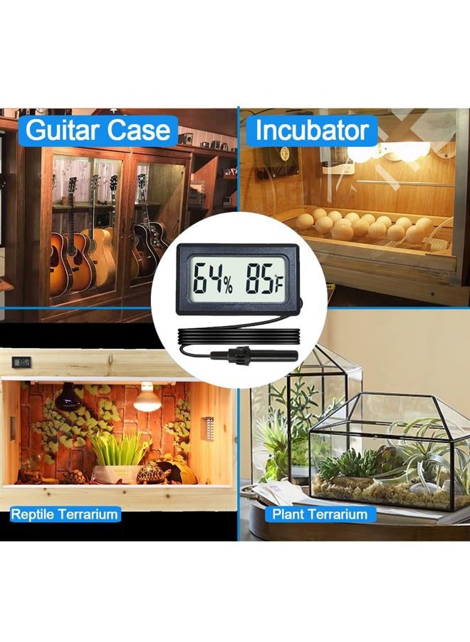 Veanic 2-Pack Mini Digital Hygrometer Thermometer Gauge with Probe Large Number LCD Display Temperature Fahrenheit Humidity Meter for Incubator Reptile Plant Terrarium Humidor Guitar Case Greenhouse - Image 5