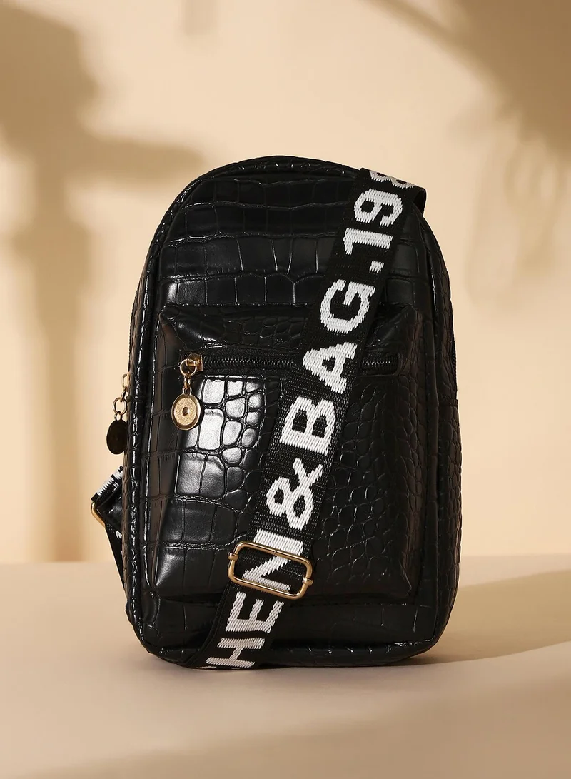 Haute Sauce Crocodile Embossed Backpack