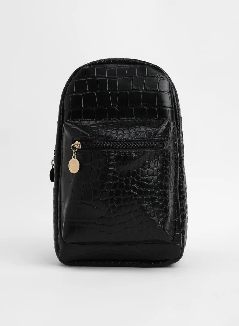 Haute Sauce  Crocodile Embossed Backpack  | Best Price UAE