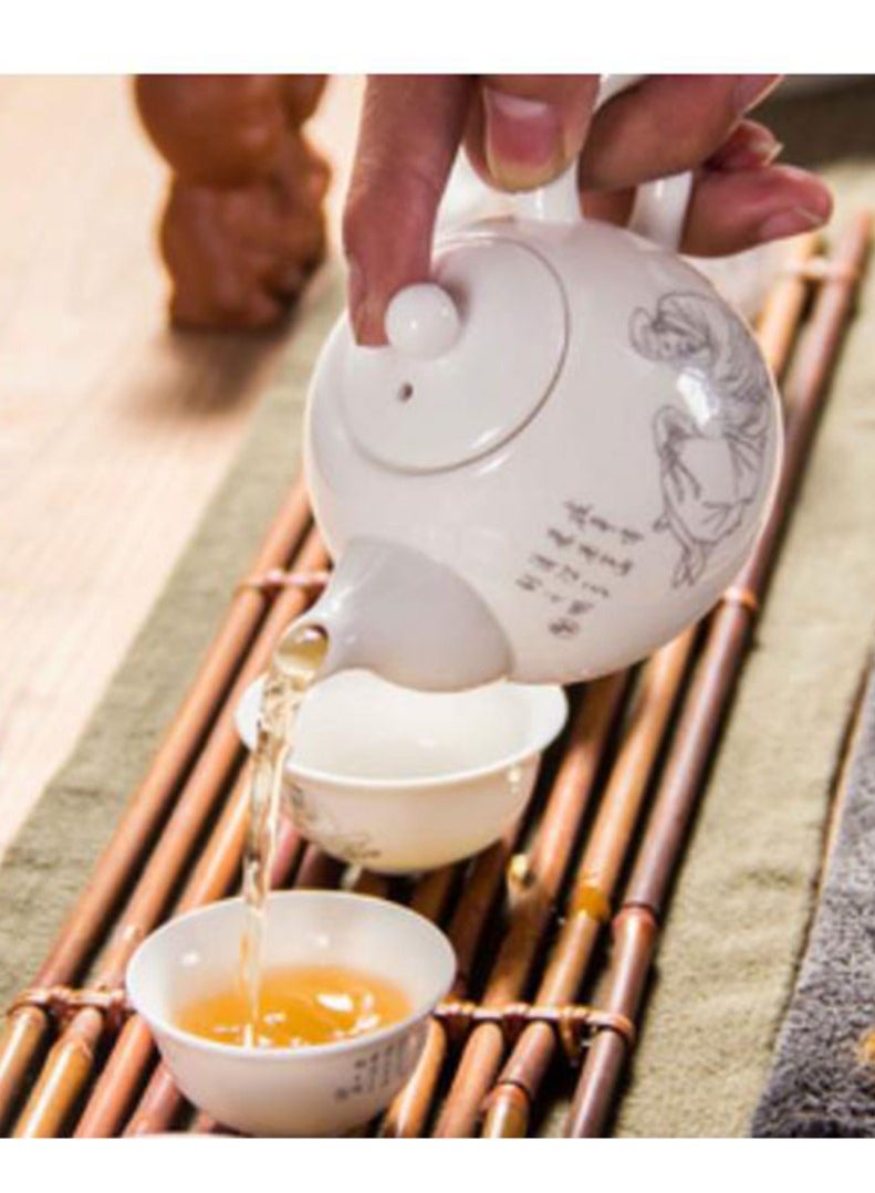Jingke Pure Hand-made Teapots Kung Fu Teapots Household Teapots Exquisite Ceramic Tea Sets,Chinese white white tea teapot 200ml - Image 4