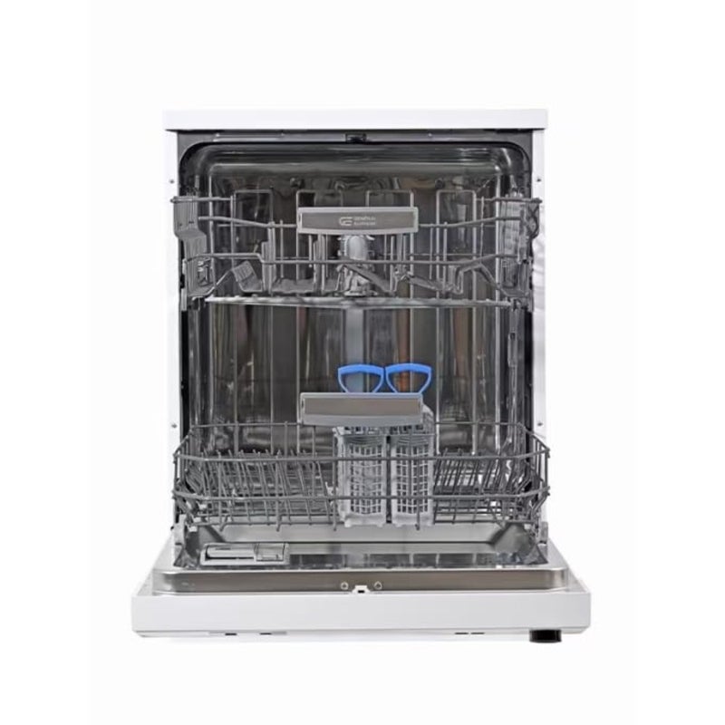 Dishwasher for home use, stainless steel interior, white exterior, 5 wash programs with semi-load and drying functions, 12 place settings, 2-rack design - Image 5