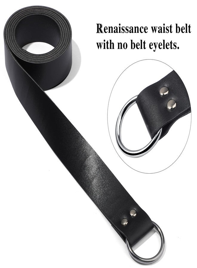 زانماي حزام جلدي من العصور الوسطى للهالوين، إكسسوار لإعادة تمثيل عصر النهضة الفايكنج، حزام قرصان للرجال والنساء، حزام حلقي (أسود، 75 بوصة) - Image 4