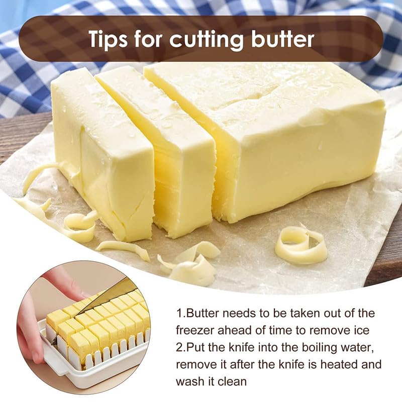 KLIVE Butter Dish Keeper with Sealed Plastic Lid and Cutter Slicer for Easy Cutting and Storage, BPA Free Butter Box Cheese Keeper for Refrigerate ,Premium Quality Cheese Butter Slicer, - Image 5