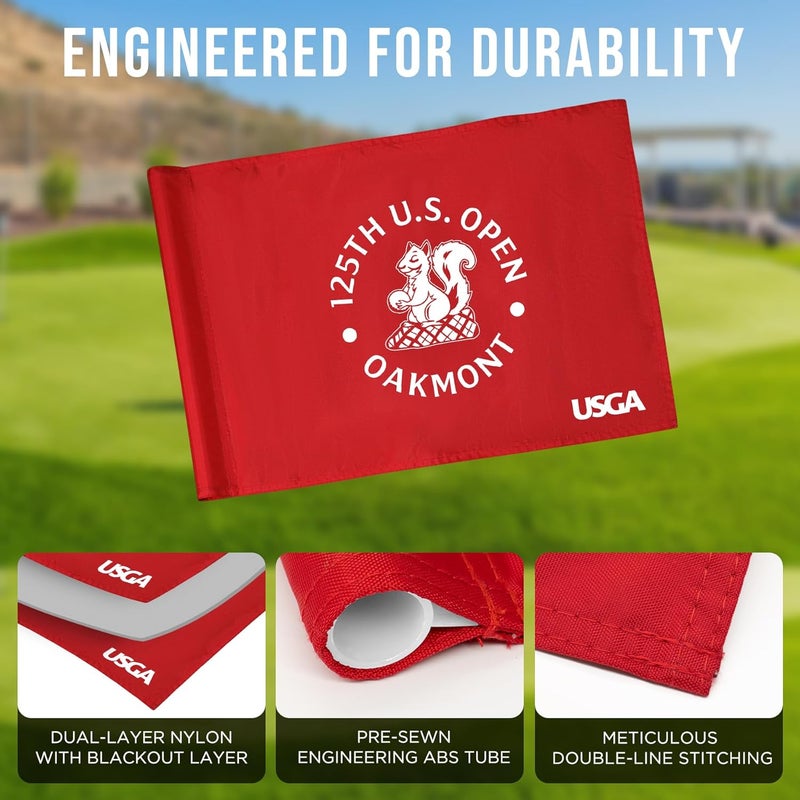 COGOLFING Standard Golf Flag U.S.Tour 2025, Tube Insert, 14x20 Inch 420D Nylon Dual-Sided Silk-Screen, Ideal for Practice Putting Green, Driving Range, Course, Club, Red, 1-Pack - Image 5