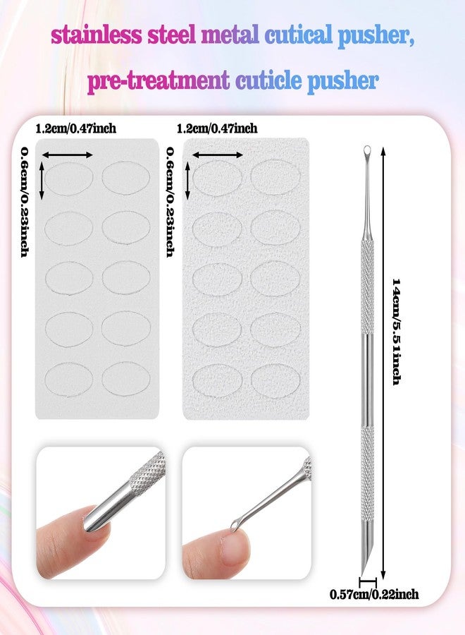 Shimmeroo Cuticle Scraper with 2 Ends,Small Loop Nail Cuticle Pusher Tool Nail Scraper for Salons Or Home Use(1 Nails Files +2 Sandpapers+1 Leather Case) - Image 2