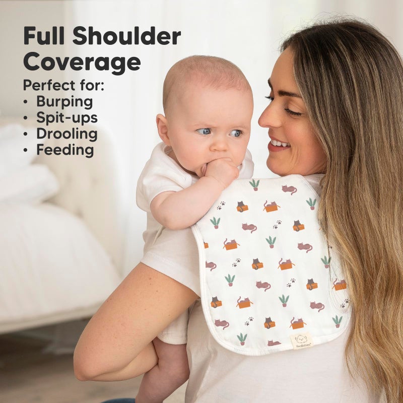 KeaBabies 5-Pack Muslin Burp Cloths Baby Boy, Girl - Very Absorbent Baby Burp Cloth Rags, 8-Layers Viscose Derived from Bamboo Cotton Muslin Towel, Super Soft Spit Up Rags, No Shrink Washcloths (Pets & Paws) - Image 3