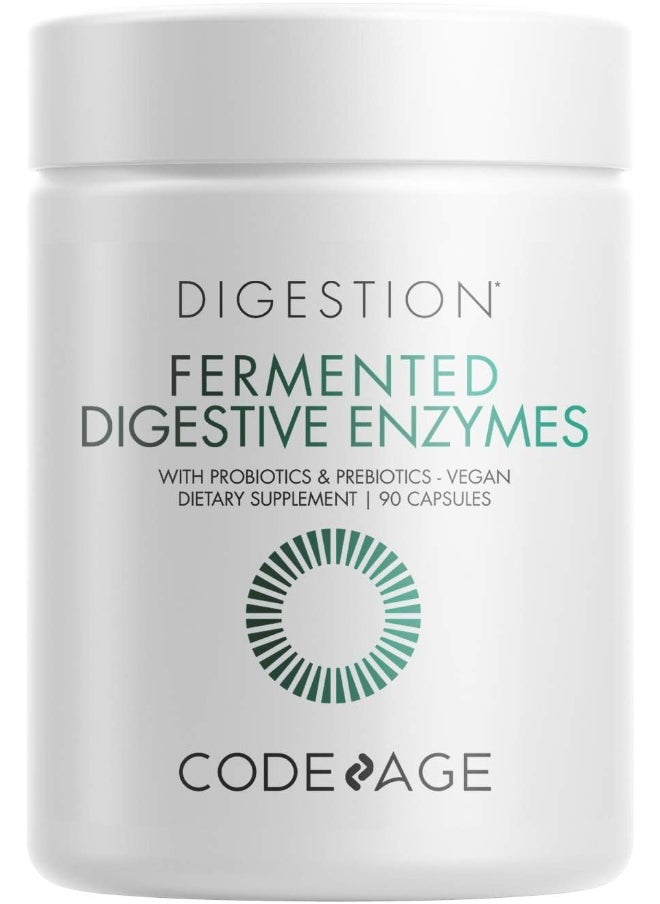 Codeage Codeage Digestive Enzymes Supplement, 3-Month Supply, Gut Health Probiotics, Prebiotics, Fermented Multi Enzymes, Plant-Based Superfood, One Capsule a Day, Vegan, Non-GMO, 90 Capsules  - Image 1