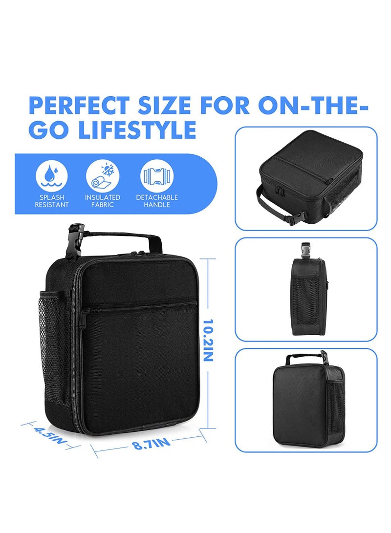 عربست Lunch Box for Men Women Adults, Insulated Small Lunch Bag for Office Work Travel Picnic Reusable Portable Soft Lunchbox for Men Women Adult Black  - Image 5