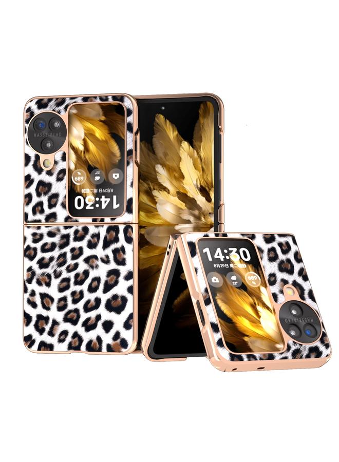 S-TOP Case For OPPO Find N3 Flip Nano Plating Leopard Print Phone Case - Image 1