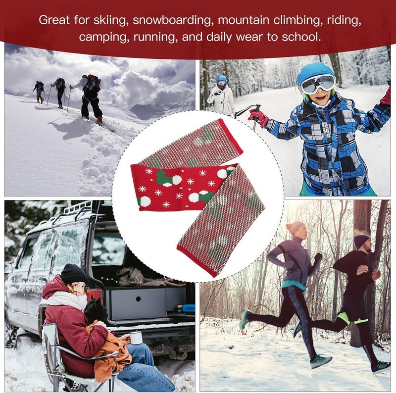 BESTonZON Christmas Knit Scarf Red Warm Wool Blend Winter Scarf for Boys and Holiday Cold Weather Accessory - Image 3