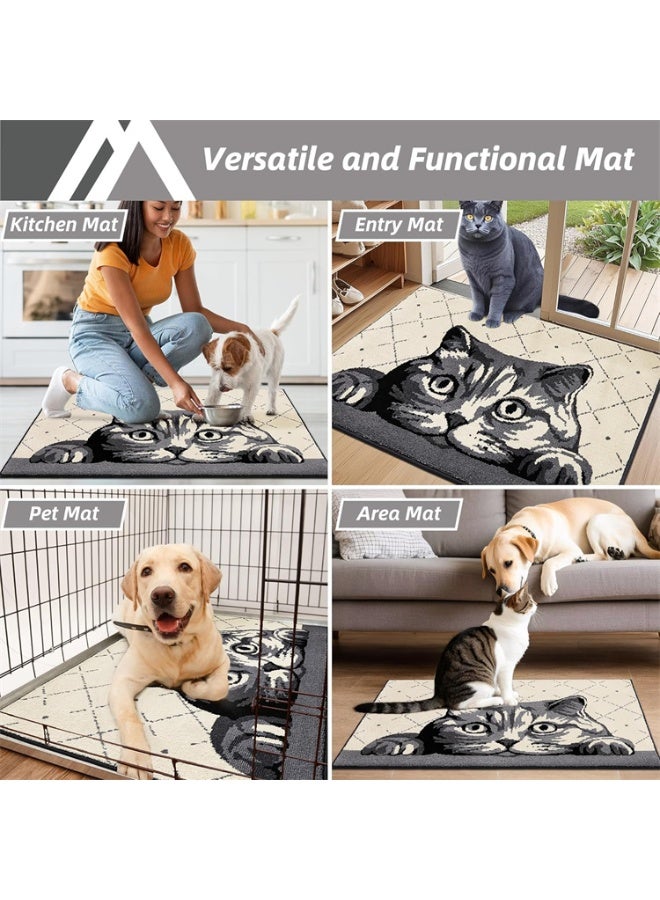 EBREEZZ Cute Cat Design Door Mat – Non-Slip Decorative Floor Rug for Home Entrance, Living Room & Bedroom - Image 3