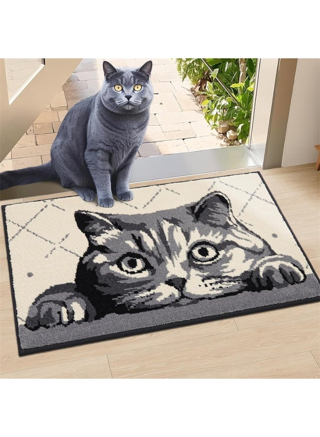 EBREEZZ Cute Cat Design Door Mat – Non-Slip Decorative Floor Rug for Home Entrance, Living Room & Bedroom - Image 1