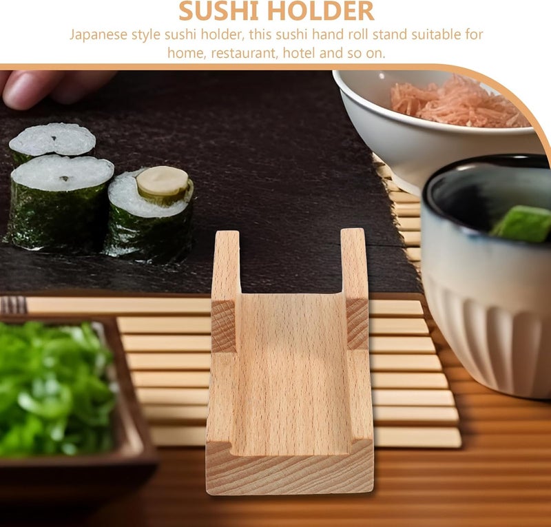 Cabilock Sushi Taco Holder Japanese Flat Slot Sashimi Plate Sushi Hand Roll Holder Stand Novelty Serving Platter Tray Tableware for Kitchen Restaurant - Image 4