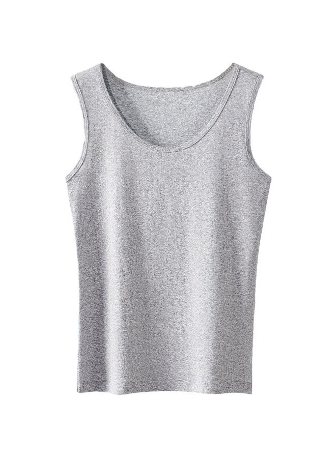 Yiershuang Women's Camisole, Solid Color Round Neck Comfortable Tank Top, Sleeveless Undershirt, Inner Wear Or Outer Wear Top