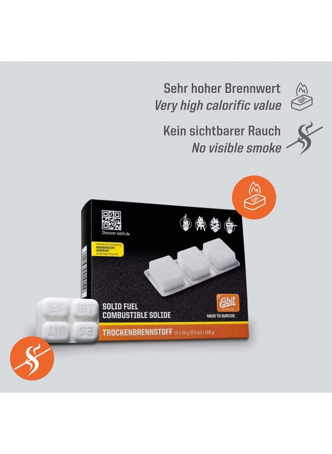 Esbit - Esbit 1300-Degree Smokeless Solid 14G Fuel Tablets For Backpacking, Camping, And Emergency Prep, 12 Pieces - Image 1
