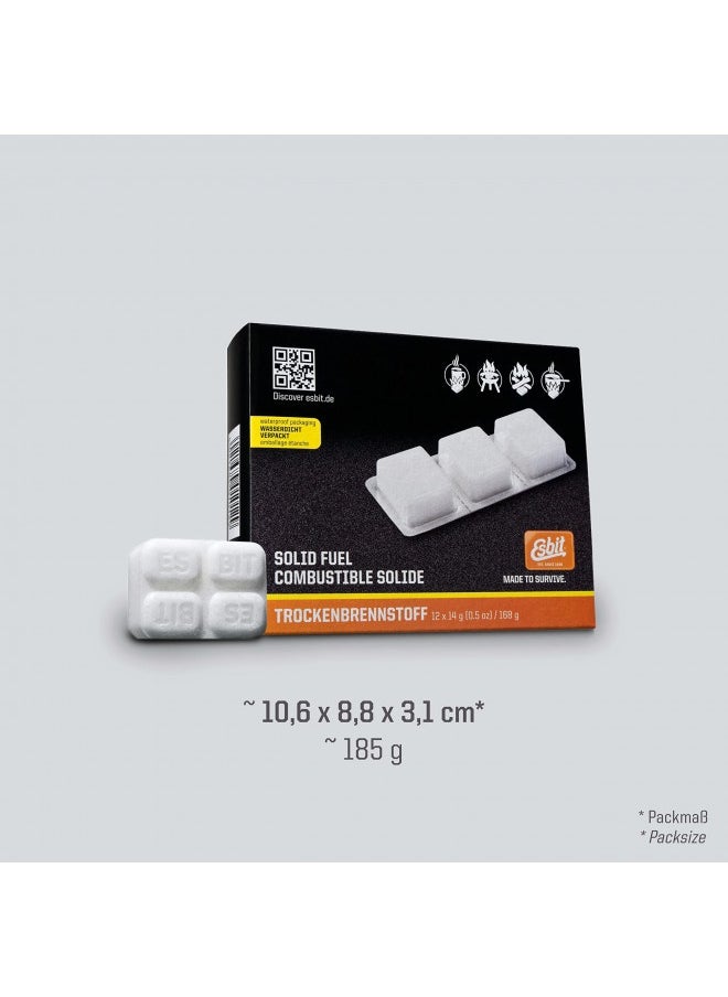 Esbit - Esbit 1300-Degree Smokeless Solid 14G Fuel Tablets For Backpacking, Camping, And Emergency Prep, 12 Pieces - Image 1