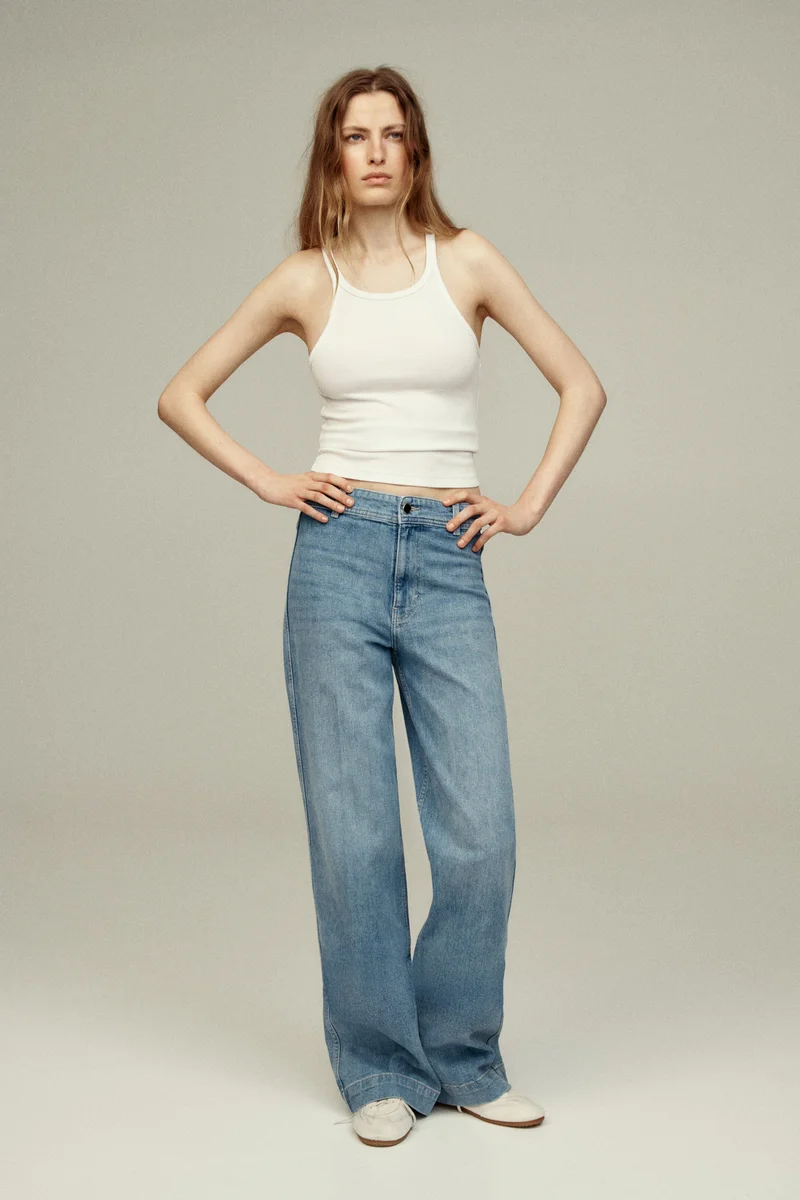 H&M  Wide High Jeans for Women | Best Price UAE