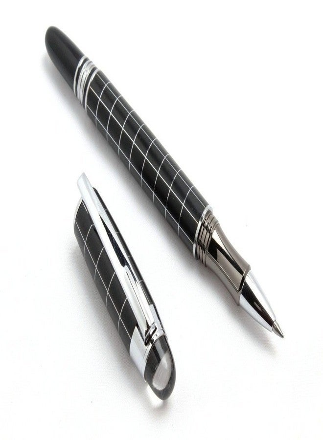 Abaj Exclusive Shine Black & Checks Starwalker Roller Ball Pen Gift Set - Image 2