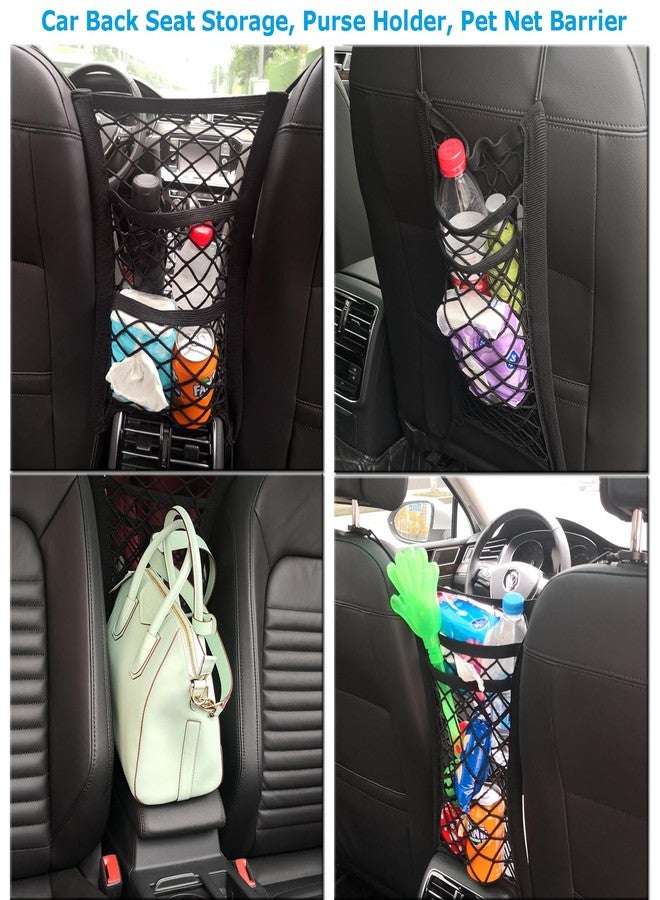 Kitbest Car Mesh Organizer (2 Pack), 3-Layer Car Storage Organizer Seat Back Net Bag, Barrier of Bac - Image 4