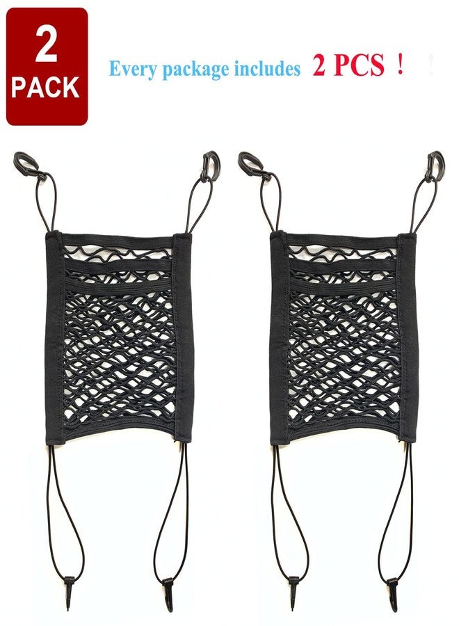 Kitbest Car Mesh Organizer (2 Pack), 3-Layer Car Storage Organizer Seat Back Net Bag, Barrier of Bac - Image 2