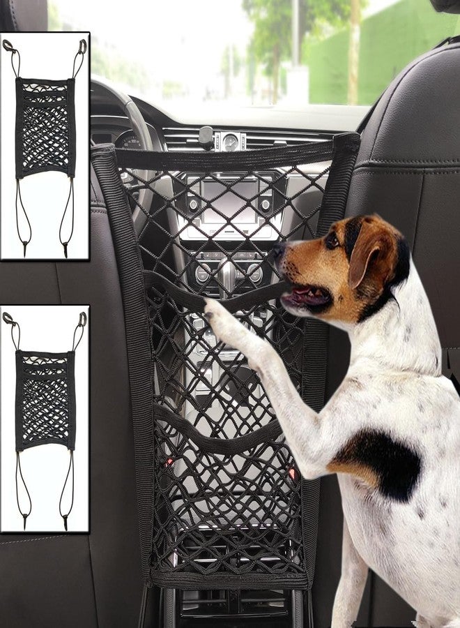 Kitbest Car Mesh Organizer (2 Pack), 3-Layer Car Storage Organizer Seat Back Net Bag, Barrier of Bac - Image 1