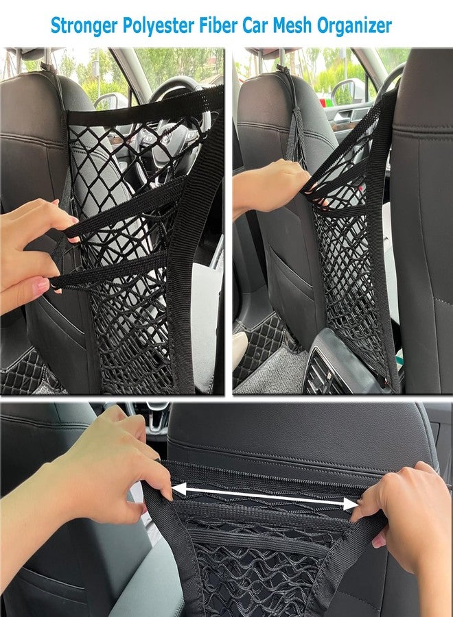 Kitbest Car Mesh Organizer (2 Pack), 3-Layer Car Storage Organizer Seat Back Net Bag, Barrier of Bac - Image 3